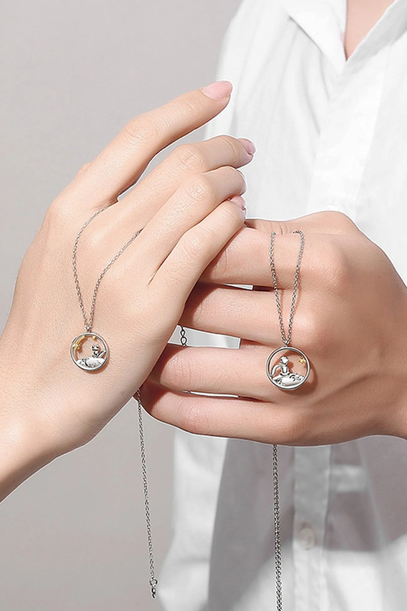 TastyHottie - Little Prince & Little Fox Couple Necklace