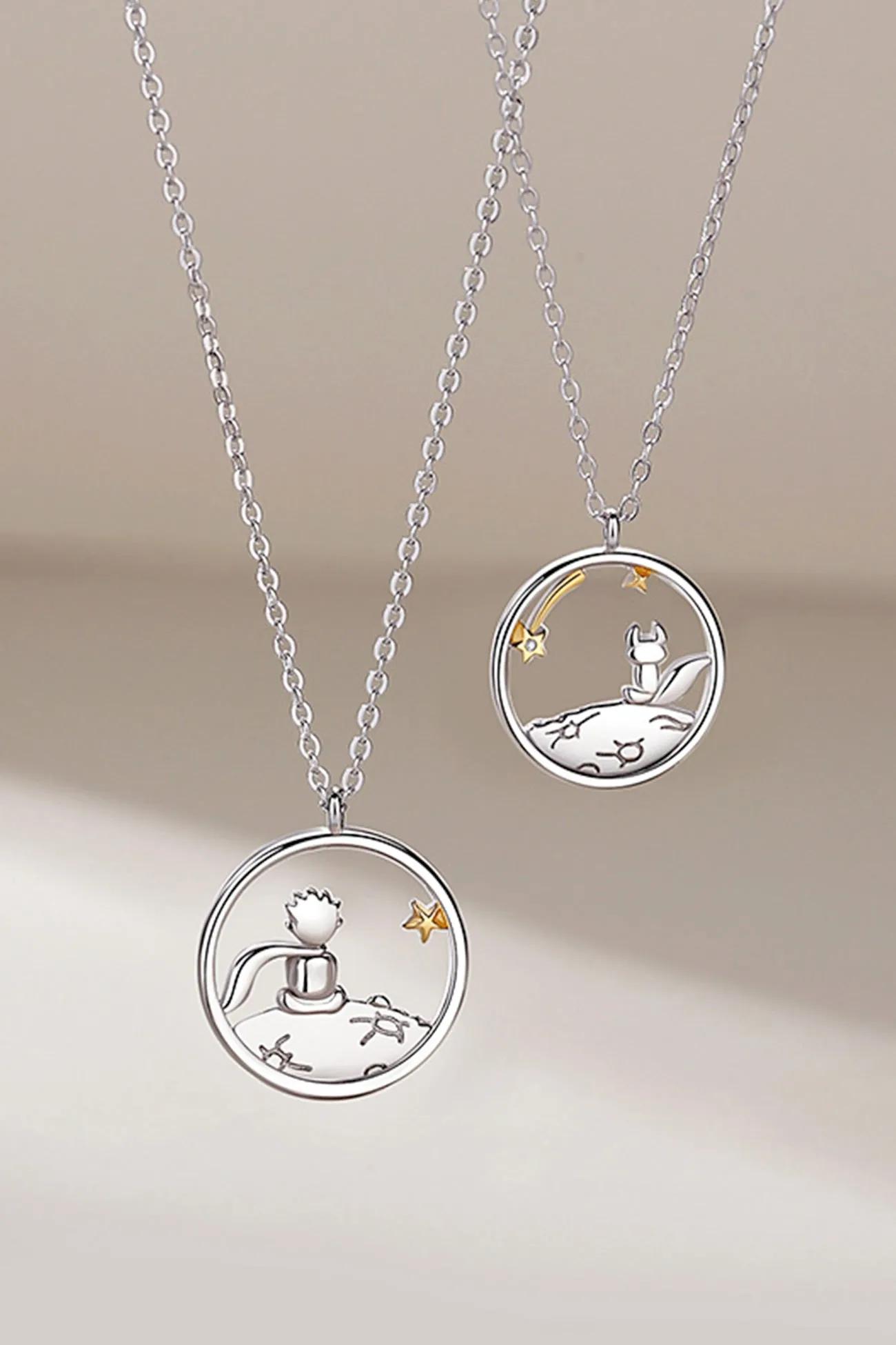 TastyHottie - Little Prince & Little Fox Couple Necklace