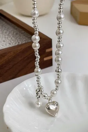 TastyHottie - Pearl Peach Heart Pendant Necklaces
