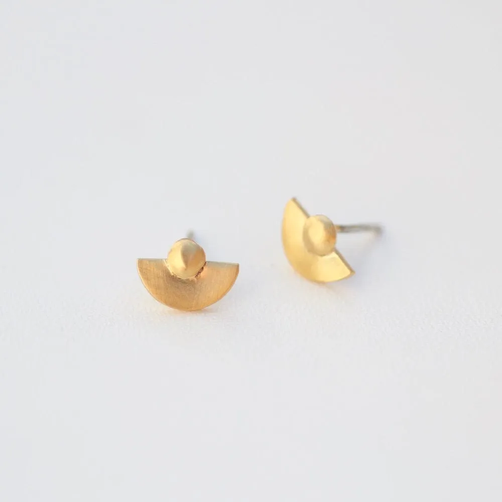 Tiny Lunar Studs - Gold Plate