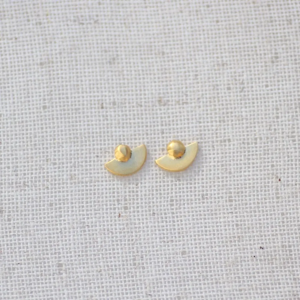 Tiny Lunar Studs - Gold Plate