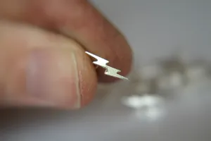 Tiny Sterling Silver Lightning Bolt Stud Earrings, Lightening Stud Earrings, Dainty Earrings, Tiny Bolt Studs, Bolt Studs, Teeny Tiny Studs