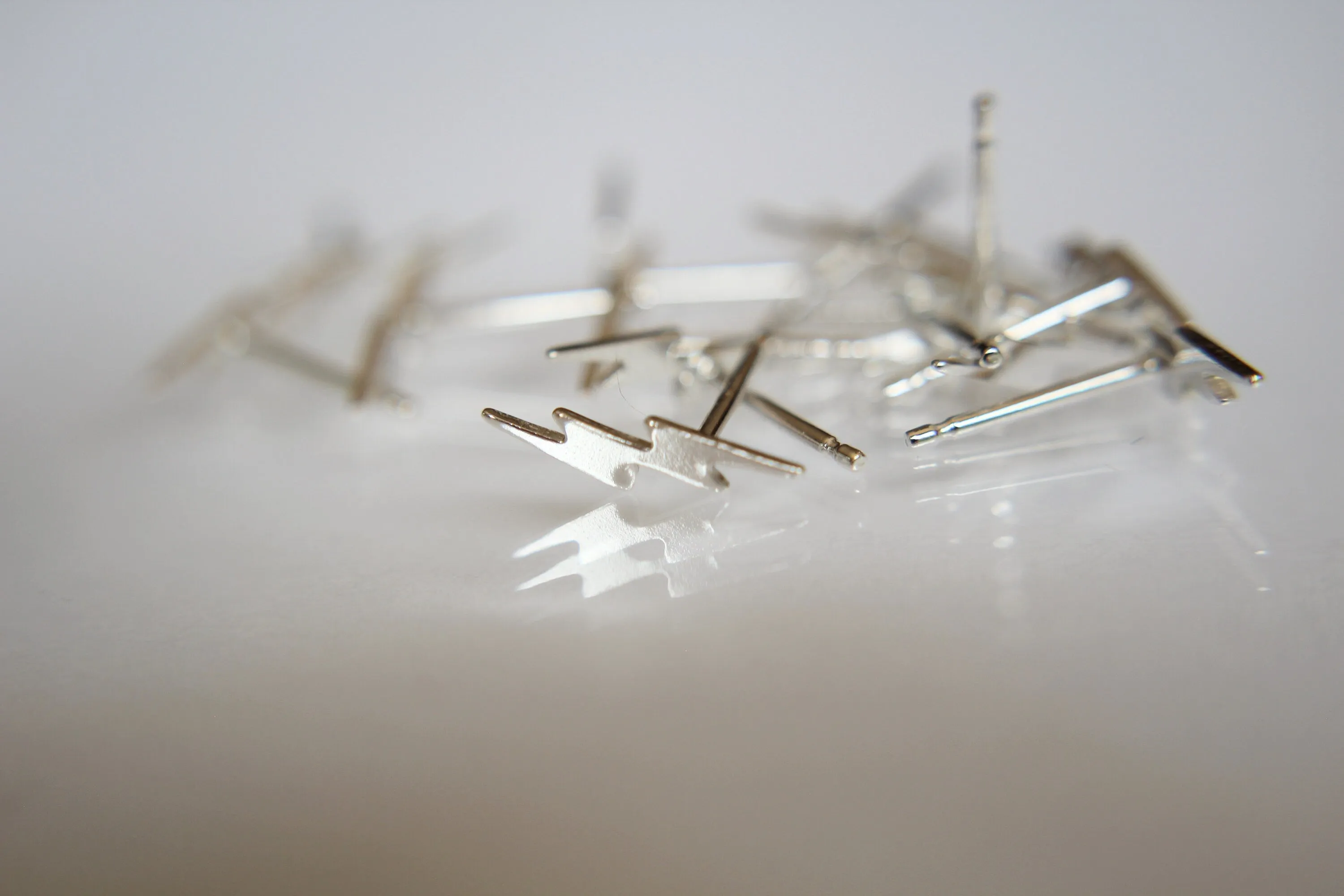 Tiny Sterling Silver Lightning Bolt Stud Earrings, Lightening Stud Earrings, Dainty Earrings, Tiny Bolt Studs, Bolt Studs, Teeny Tiny Studs