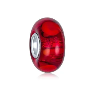 Translucent Jewel Colors Glass Charm Bead with Sterling Silver Core for Bracelets