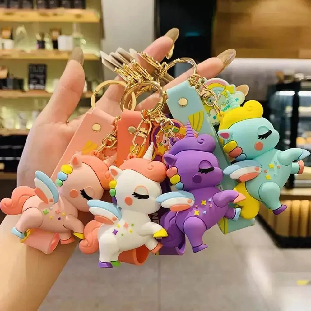 Unicorn Keychain Silicone, Attractive Unicorn Key-Ring Door Car Key Chains
