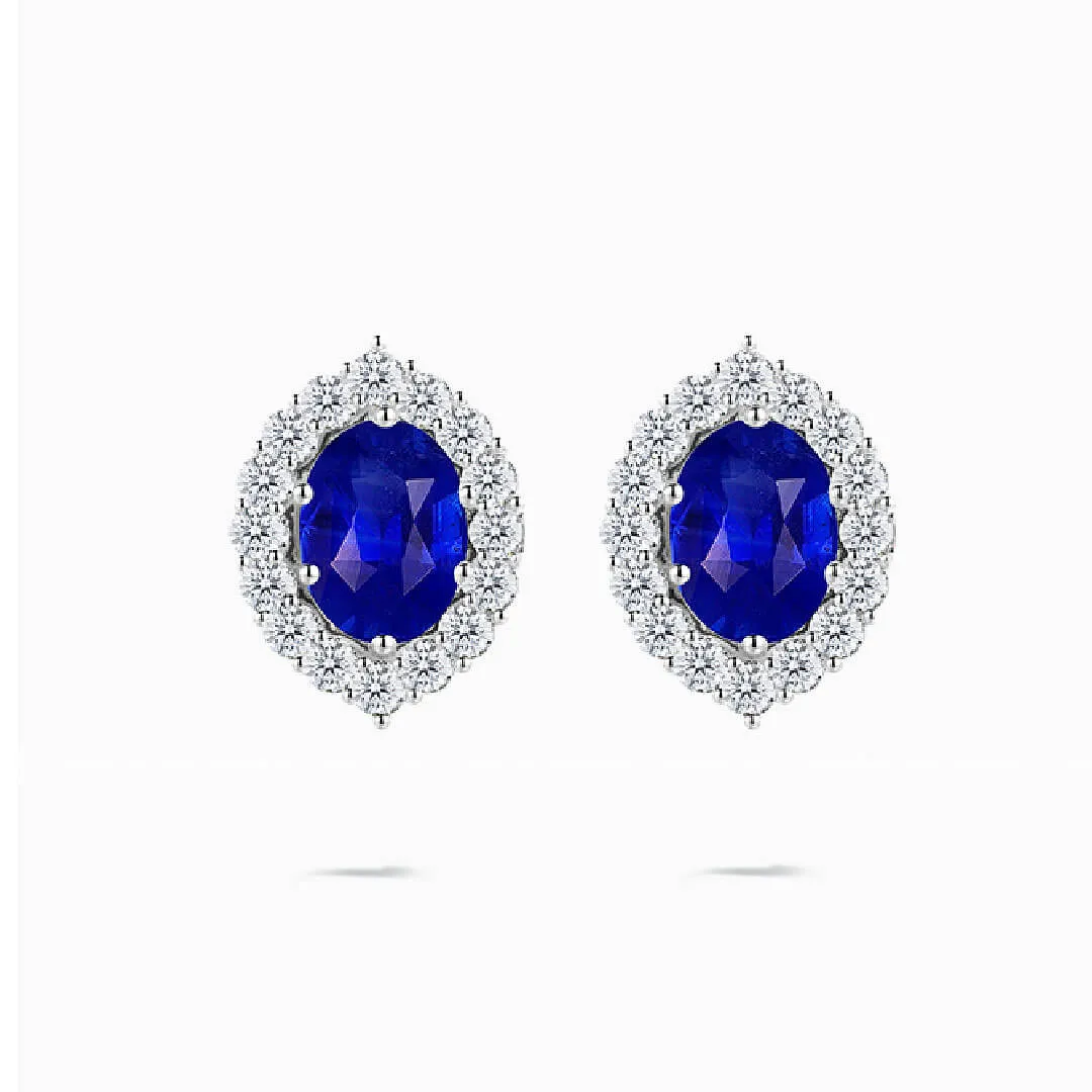 Vintage-Inspired Sapphire & Diamonds Earrings