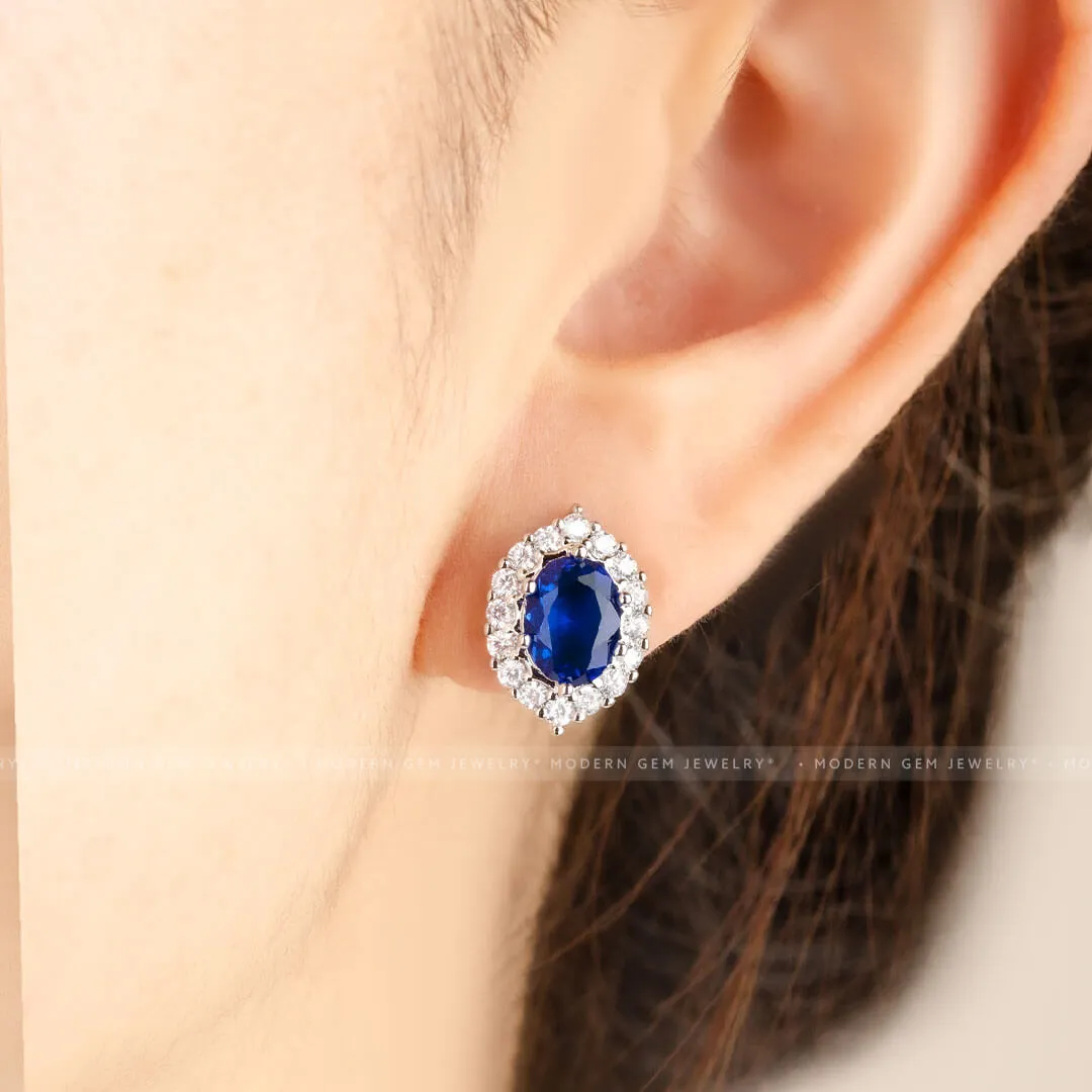 Vintage-Inspired Sapphire & Diamonds Earrings