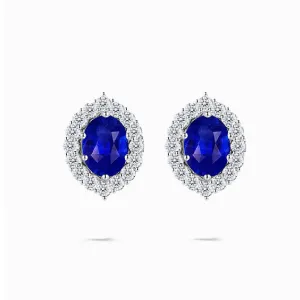 Vintage-Inspired Sapphire & Diamonds Earrings