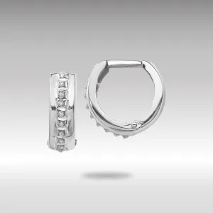 White Gold Diamond Fascination Round Huggy Hoop Earrings - Model DF140