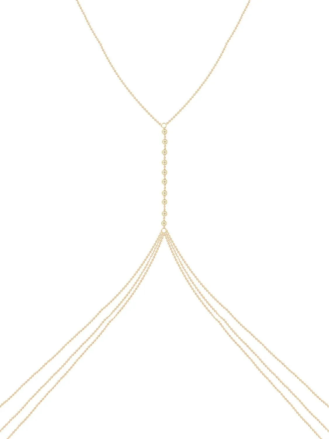 Yellow Chimes Body Chain For Women Layered Gold Toned Body Chain For Women and Girls
