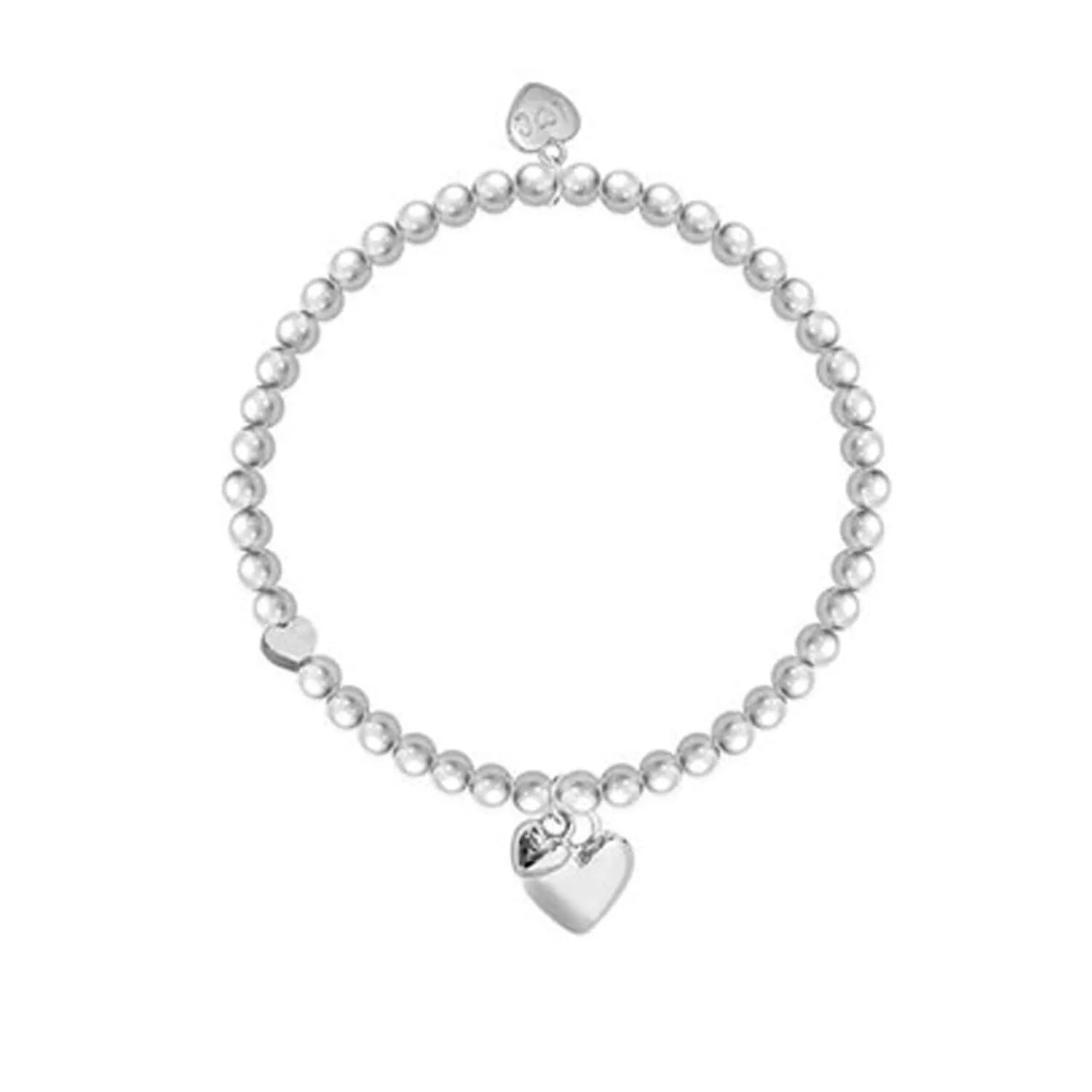 You Are 18 Puff Heart Bracelet - Silver